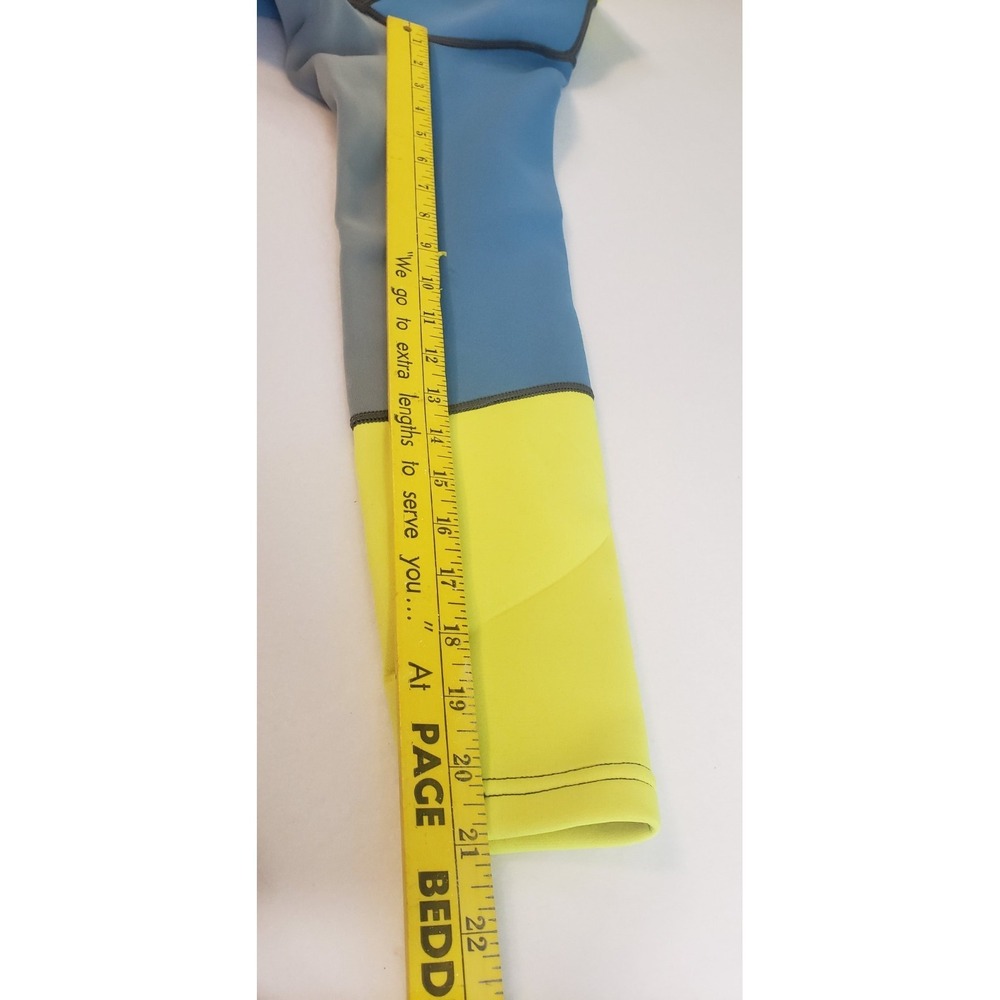 Neoprene Wet Suit Jacket Full Zip Mock Neck Collar Size 12 Blue/Yellow/ Black - Picture 9 of 12